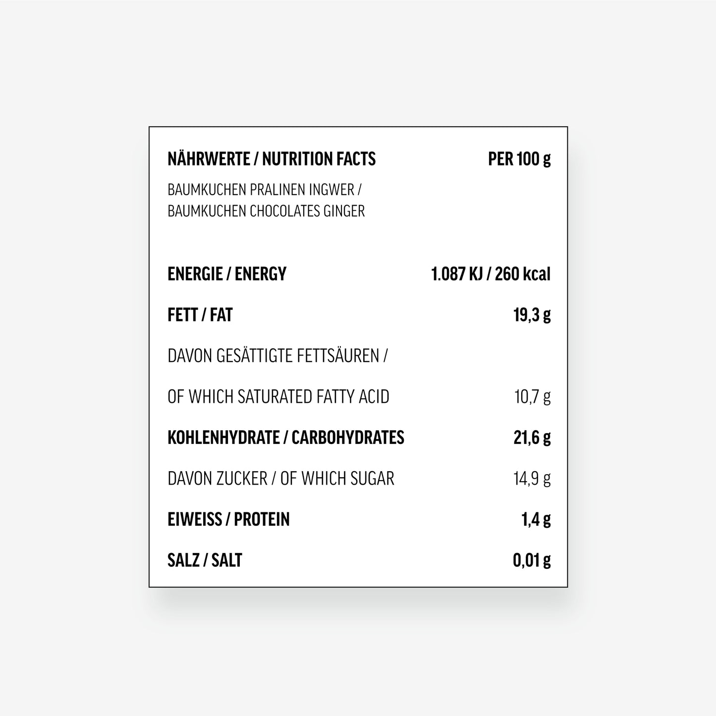 Baumkuchen Pralinen INGWER