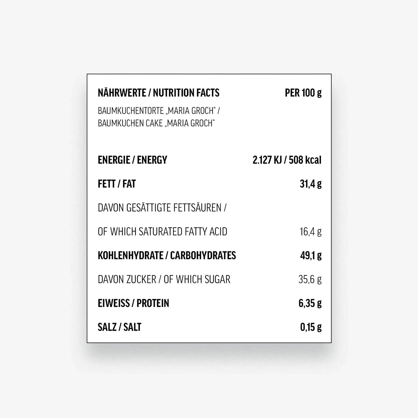 Baumkuchentorte MARIA GROCH