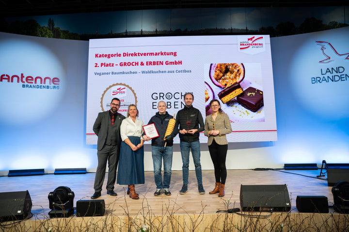GROCH & ERBEN gewinnt Marketingpreis 2026 für veganen Baumkuchen